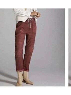 Pilcro Anthropologie the trailblazer floral distressed womens pants M Boho